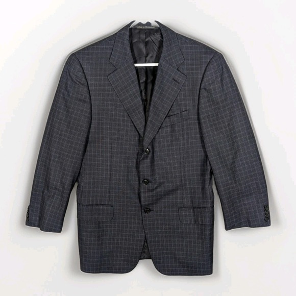 Ermenegildo Zegna Other - Ermenegildo Zegna Wool Blazer Men's 38R Saks Fifth Avenue Check Navy Jacket
